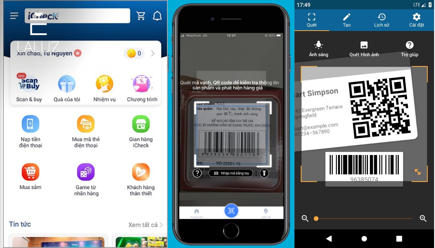 Hình ảnh minh họa sử dụng app để kiểm tra mã vạch nước hoa chính hãng