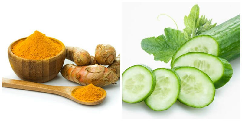 Trị mụn hiệu quả với dưa chuột và bột nghệ